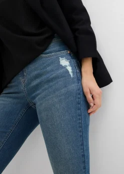 bonprix bonprix Vaqueros skinny, mid waist, elásticos Denim desgastado Sale