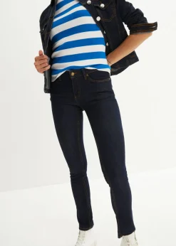 bonprix bonprix Vaqueros skinny, mid waist, elásticos Azul oscuro denim Discount