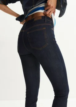 bonprix bonprix Vaqueros skinny, mid waist, elásticos Azul oscuro denim Discount