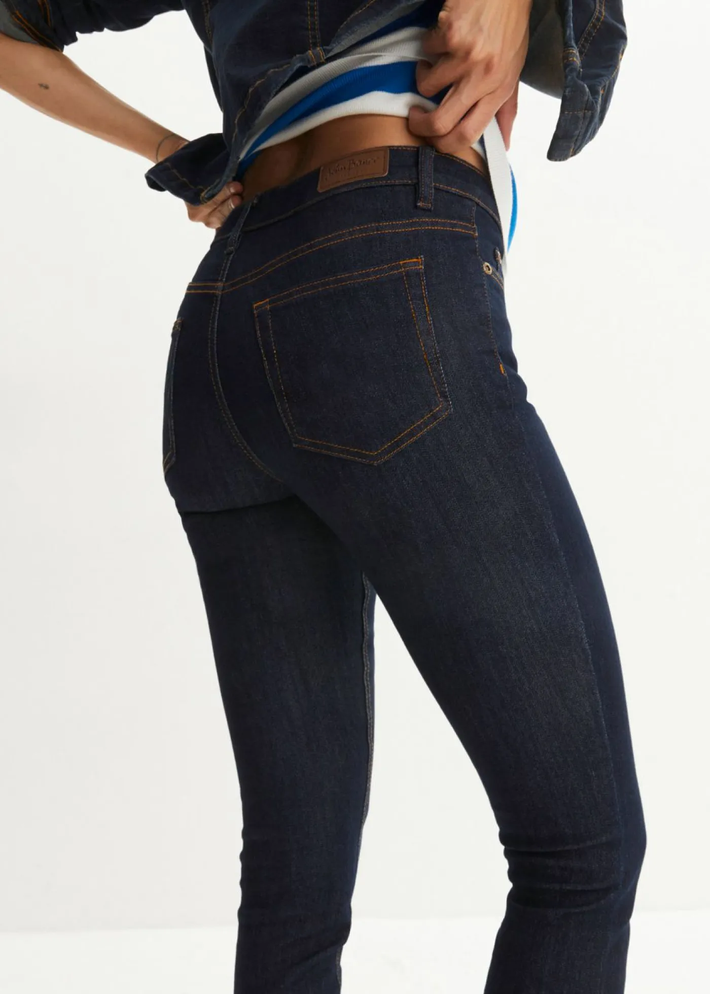 bonprix bonprix Vaqueros skinny, mid waist, elásticos Azul oscuro denim Best