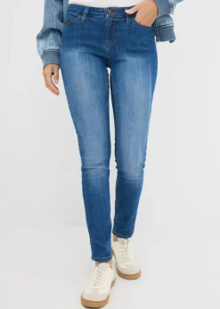 bonprix bonprix Vaqueros skinny, mid waist, elásticos Azul desgastado Clearance