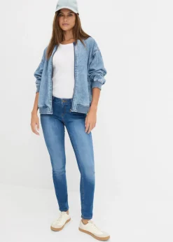bonprix bonprix Vaqueros skinny, mid waist, elásticos Azul desgastado Clearance