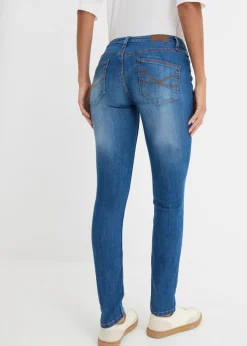 bonprix bonprix Vaqueros skinny, mid waist, elásticos Azul desgastado Hot