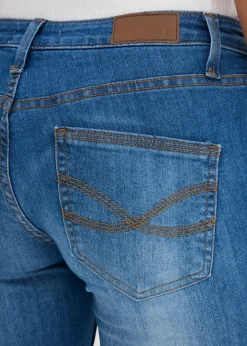 bonprix bonprix Vaqueros skinny, mid waist, elásticos Azul desgastado Hot