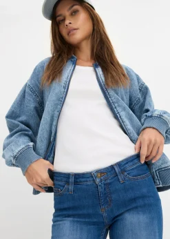 bonprix bonprix Vaqueros skinny, mid waist, elásticos Azul desgastado Hot