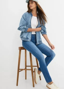 bonprix bonprix Vaqueros skinny, mid waist, elásticos Azul desgastado Hot