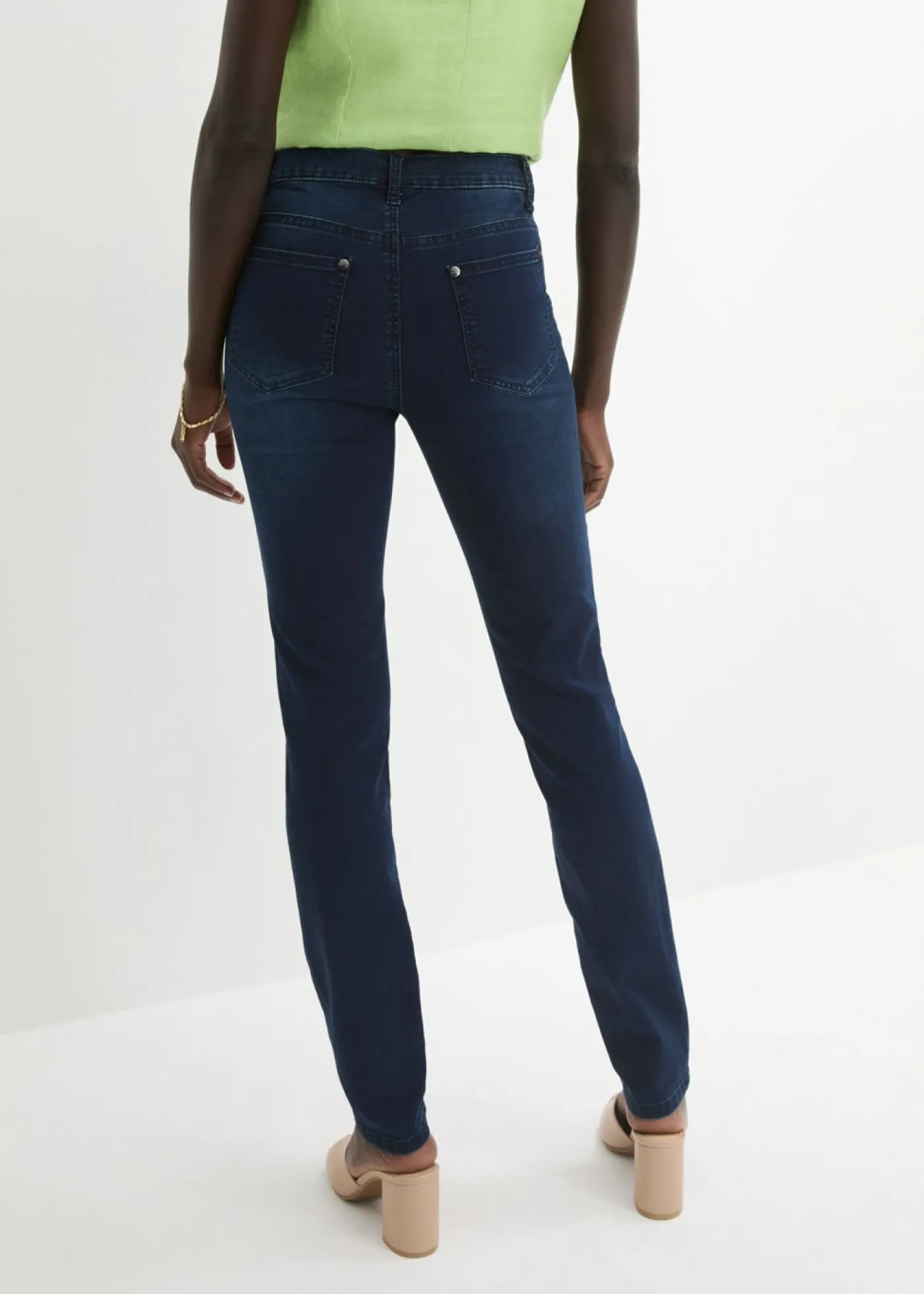 bonprix bonprix Vaqueros skinny, mid waist, elásticos Azul oscuro denim Discount