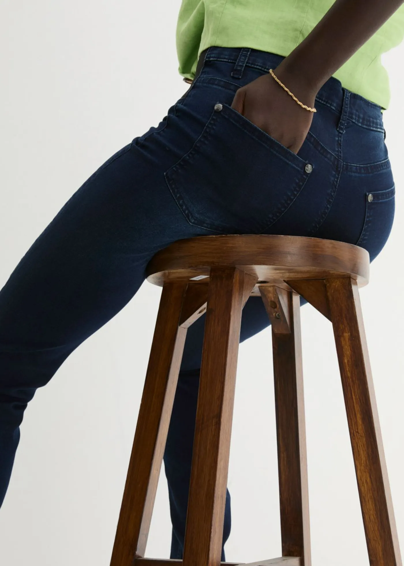 bonprix bonprix Vaqueros skinny, mid waist, elásticos Azul oscuro denim Discount