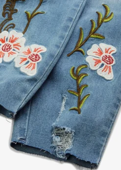 bonprix bonprix Vaqueros skinny, mid waist, elásticos Denim claro de flores Sale