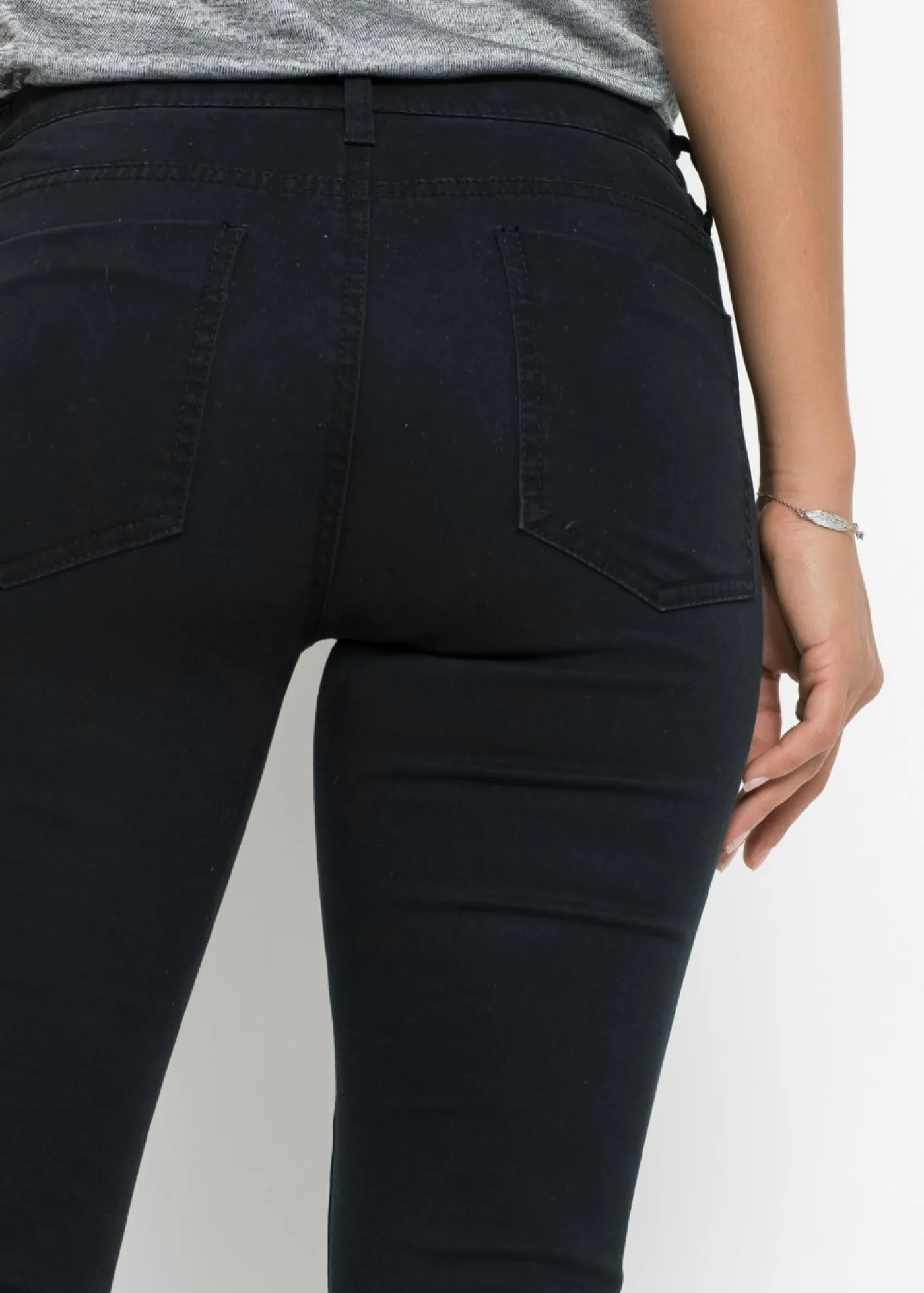 bonprix bonprix Vaqueros skinny, mid waist, cropped Negro Discount