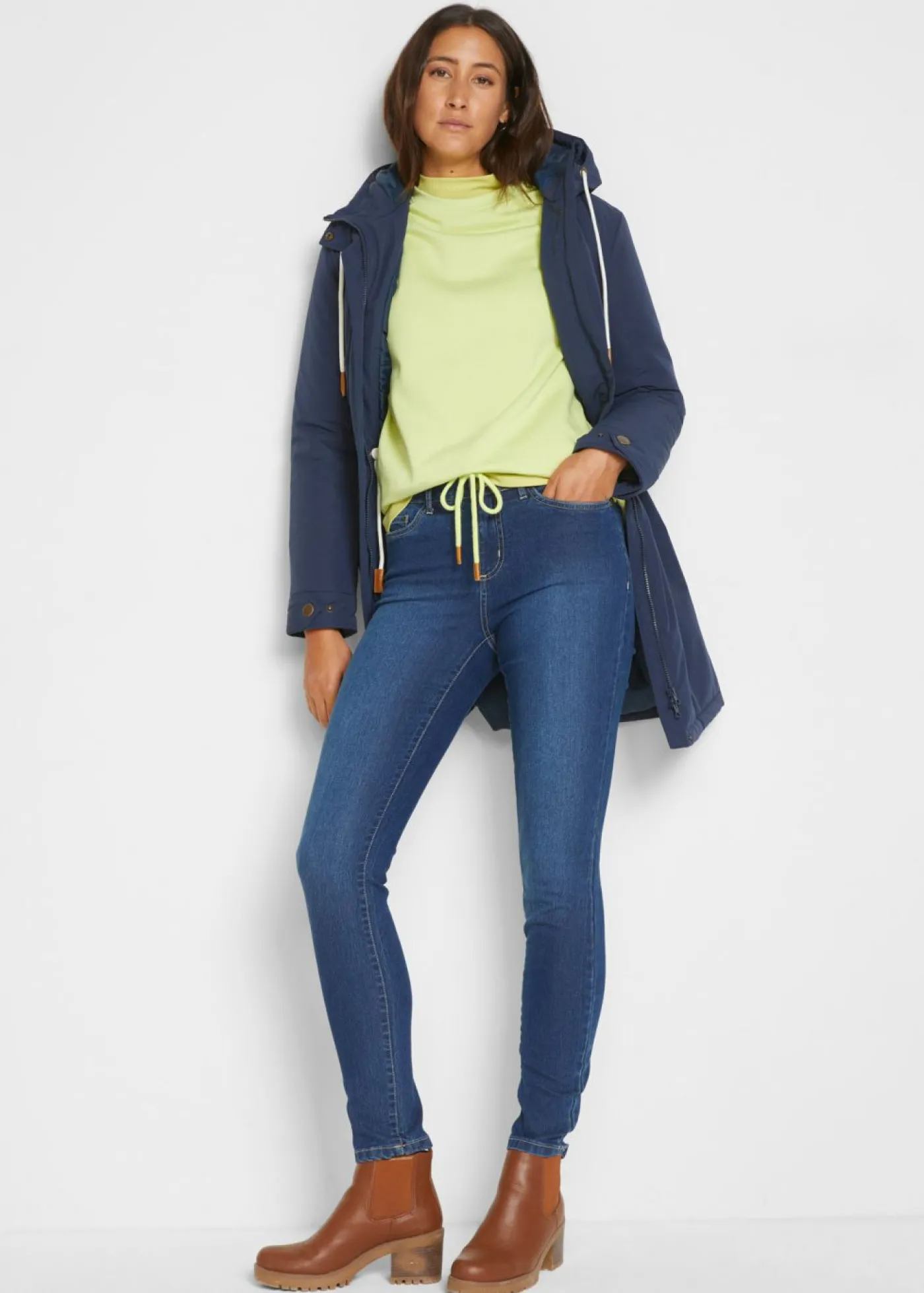 bonprix bonprix Vaqueros skinny, mid waist, elásticos Azul piedra usado Discount