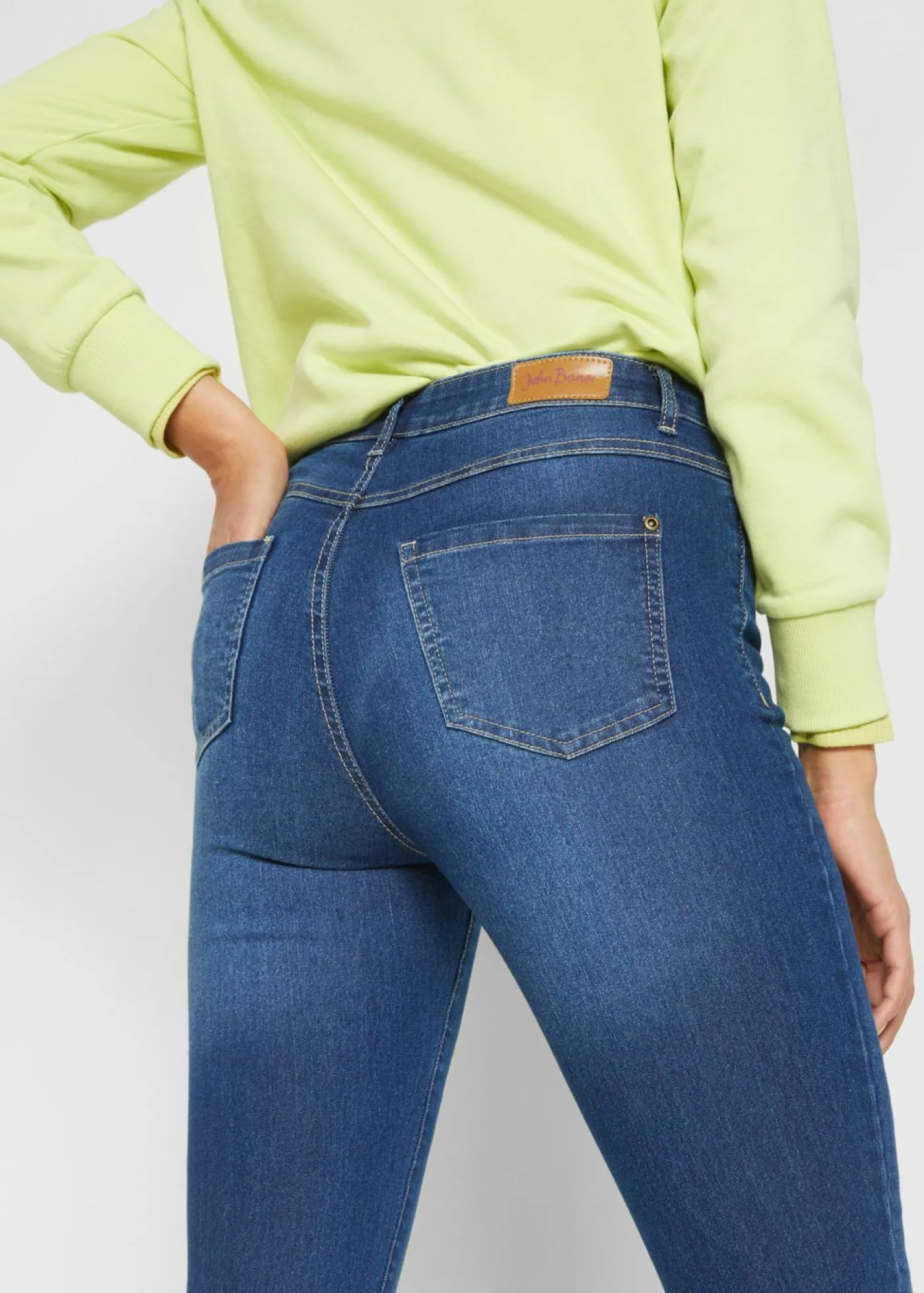 bonprix bonprix Vaqueros skinny, mid waist, elásticos Azul piedra usado Discount