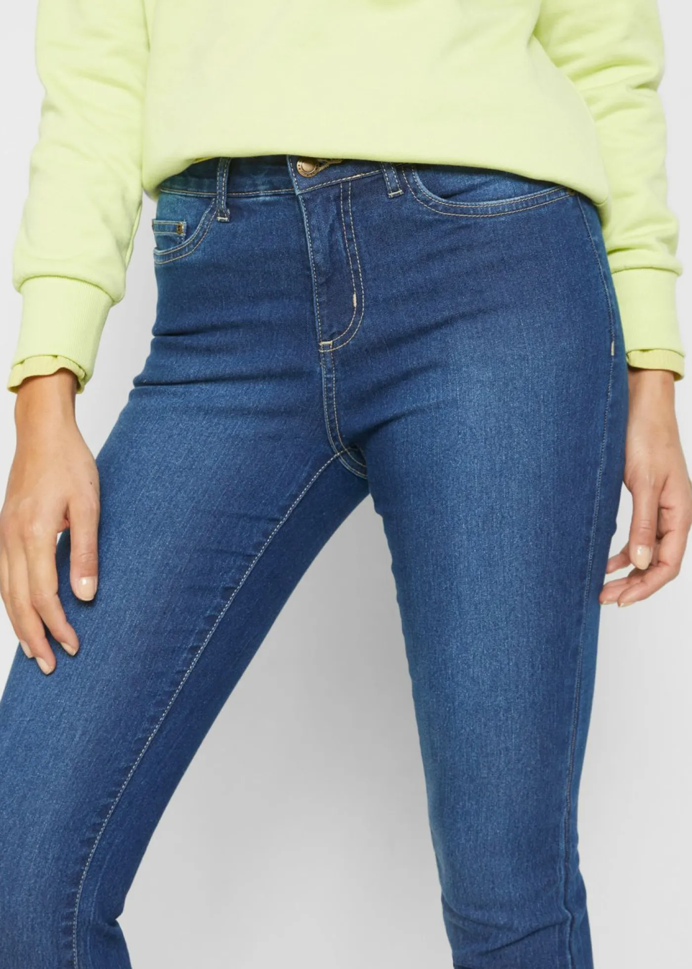bonprix bonprix Vaqueros skinny, mid waist, elásticos Azul piedra usado Discount