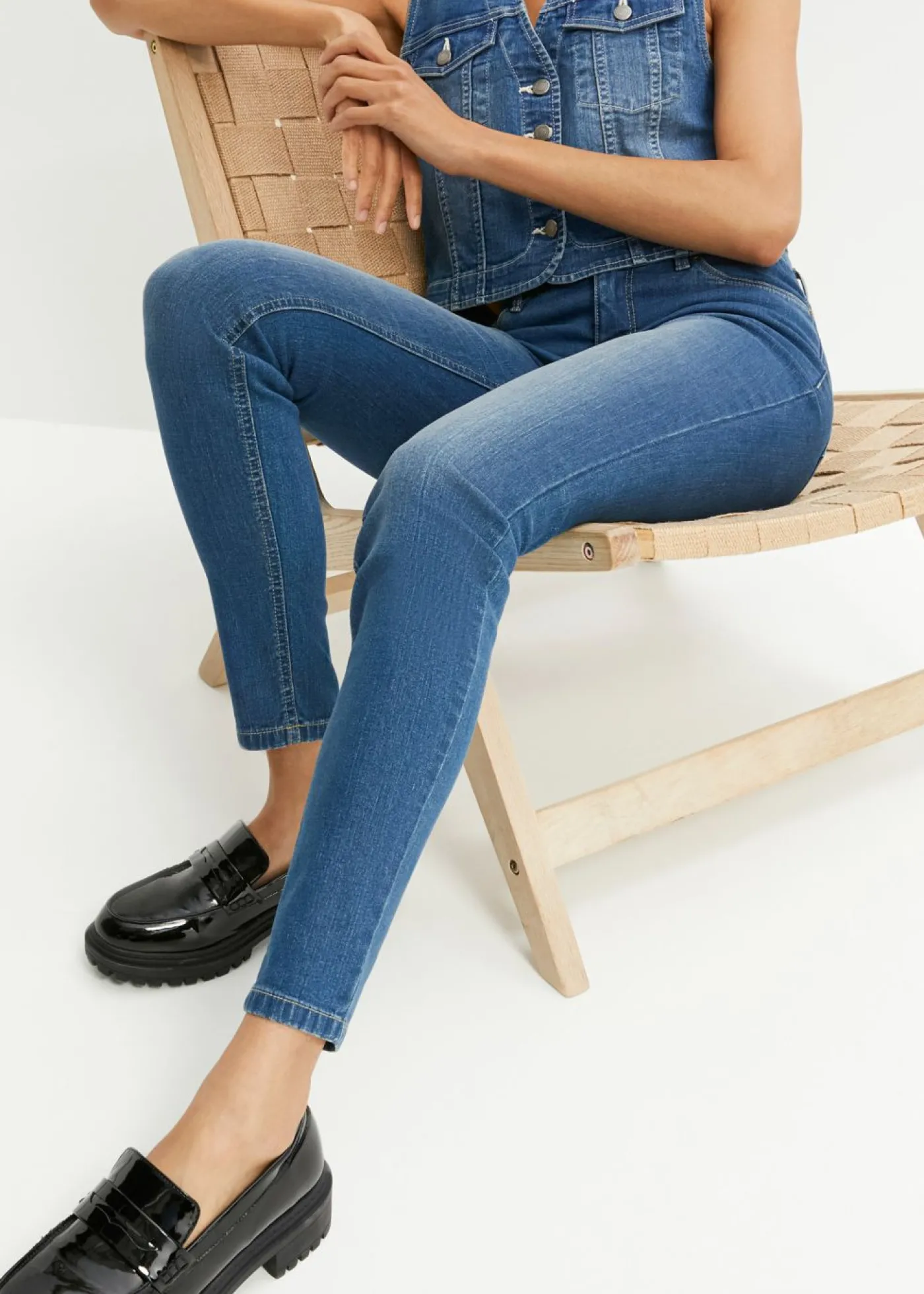 bonprix bonprix Vaqueros skinny, mid waist, elásticos Denim Discount