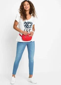 bonprix bonprix Vaqueros skinny, mid waist, cropped Denim claro