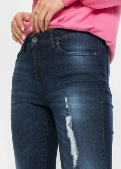 bonprix bonprix Vaqueros skinny, mid waist, elásticos Azul oscuro denim Online