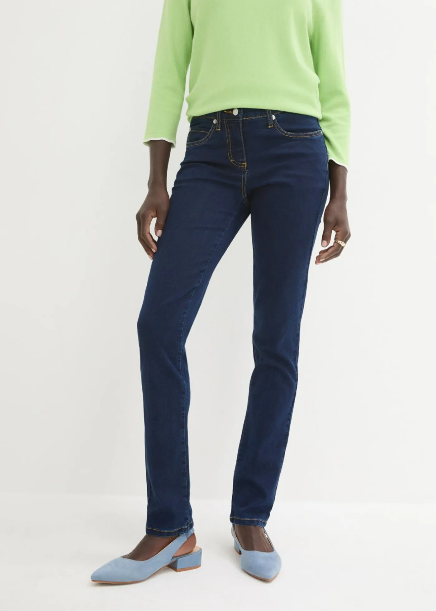 bonprix bonprix Vaqueros slim fit, mid waist, súper elásticos denim oscuro Discount