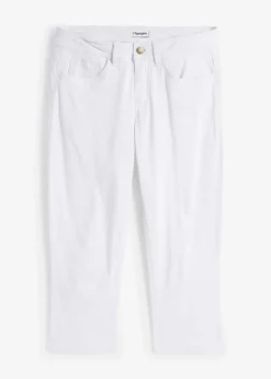 bonprix bonprix Vaqueros slim fit, talle medio, cropped Sarga blanca Clearance