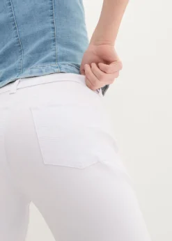 bonprix bonprix Vaqueros slim fit, talle medio, cropped Sarga blanca Clearance