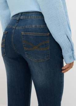 bonprix bonprix Vaqueros slim fit, talle medio, cropped Azul marino usado Outlet