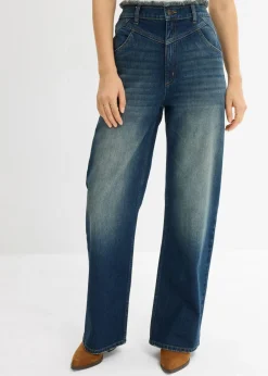 bonprix bonprix Vaqueros straight, high waist azul oscuro denim usado Outlet