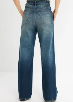 bonprix bonprix Vaqueros straight, high waist azul oscuro denim usado Outlet