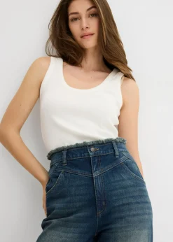 bonprix bonprix Vaqueros straight, high waist azul oscuro denim usado Outlet