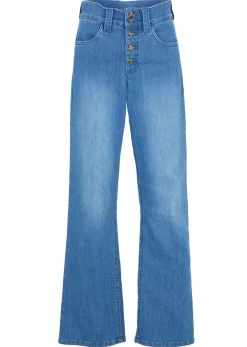 bonprix bonprix Vaqueros straight, high waist, elásticos Azul piedra usado Best
