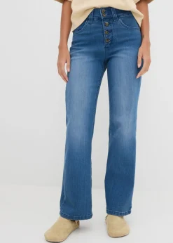 bonprix bonprix Vaqueros straight, high waist, elásticos Azul piedra usado Best