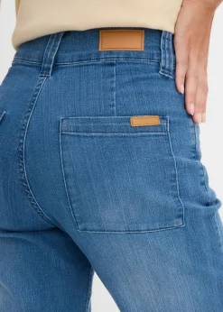 bonprix bonprix Vaqueros straight, high waist, elásticos Azul piedra usado Best
