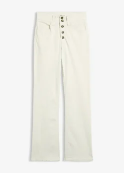 bonprix bonprix Vaqueros straight, high waist, elásticos Blanco lana New