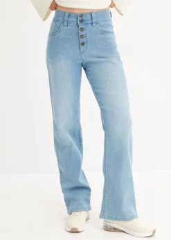 bonprix bonprix Vaqueros straight, high waist, elásticos Blanco lana New