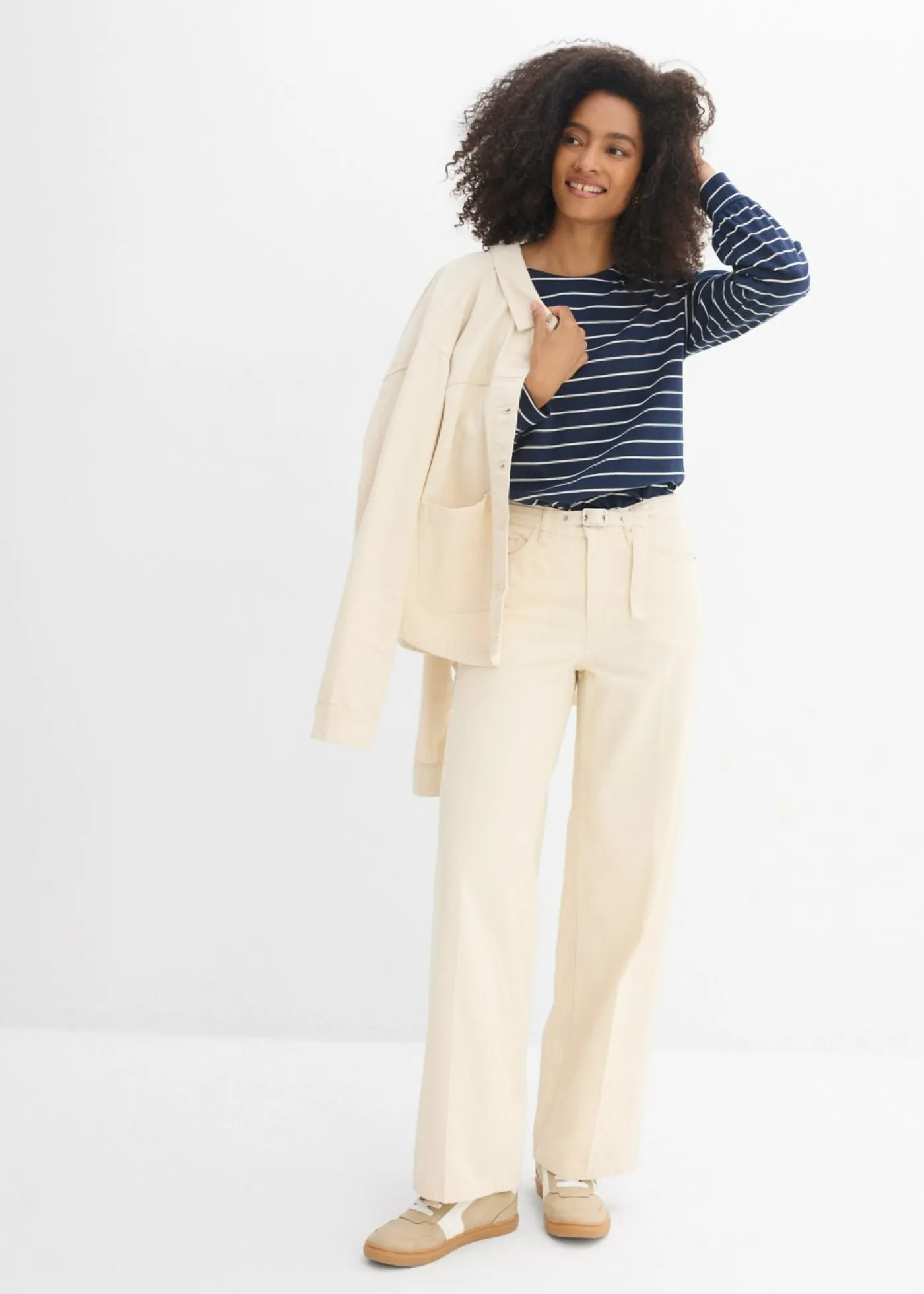 bonprix bonprix Vaqueros straight, loose, mid waist, de algodón Sin teñir Outlet