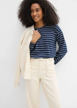 bonprix bonprix Vaqueros straight, loose, mid waist, de algodón Sin teñir Outlet