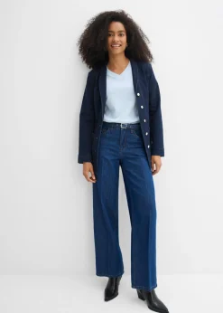 bonprix bonprix Vaqueros straight, loose, mid waist, de algodón Azul oscuro denim Online