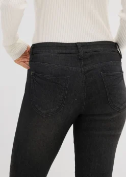 bonprix bonprix Vaqueros straight, mid waist, elásticos Negro denim