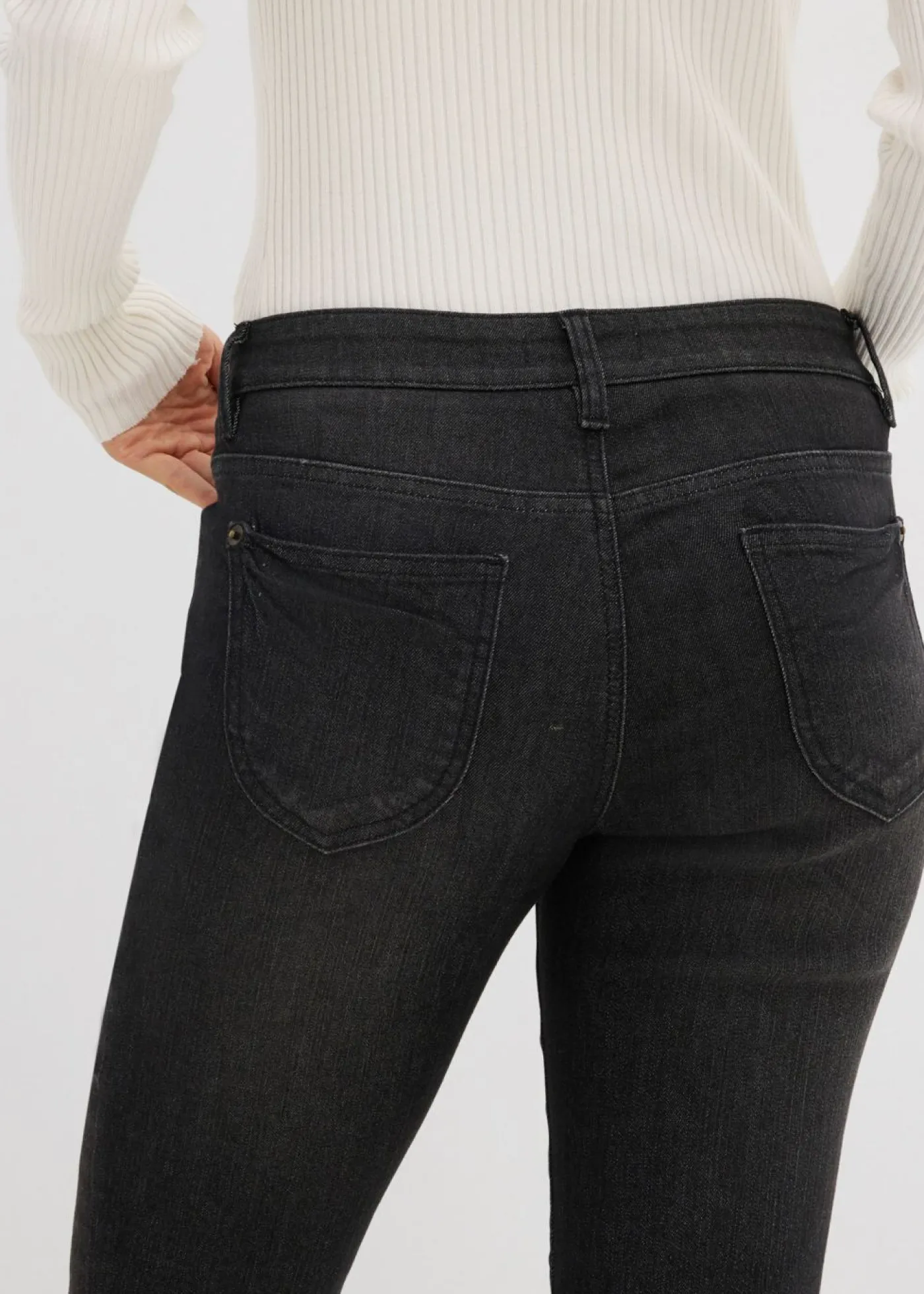 bonprix bonprix Vaqueros straight, mid waist, elásticos Negro denim