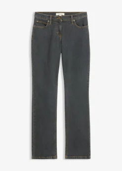 bonprix bonprix Vaqueros straight, mid waist, elásticos Negro Sale