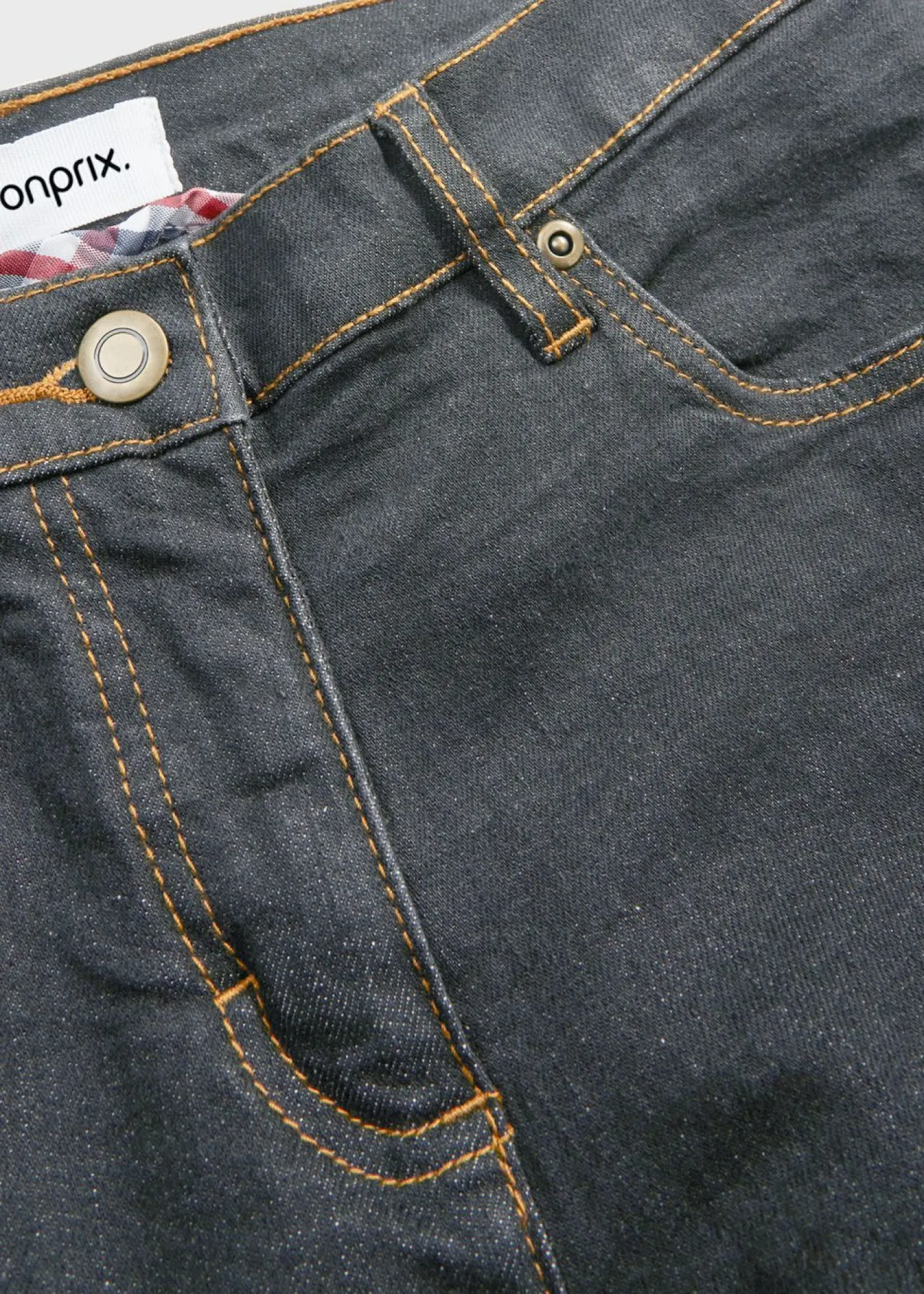 bonprix bonprix Vaqueros straight, mid waist, elásticos Negro Sale