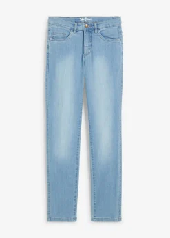 bonprix bonprix Vaqueros straight, mid waist, elásticos azul claro denim usado