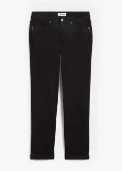 bonprix bonprix Vaqueros straight, mid waist, elásticos Sarga negra Discount