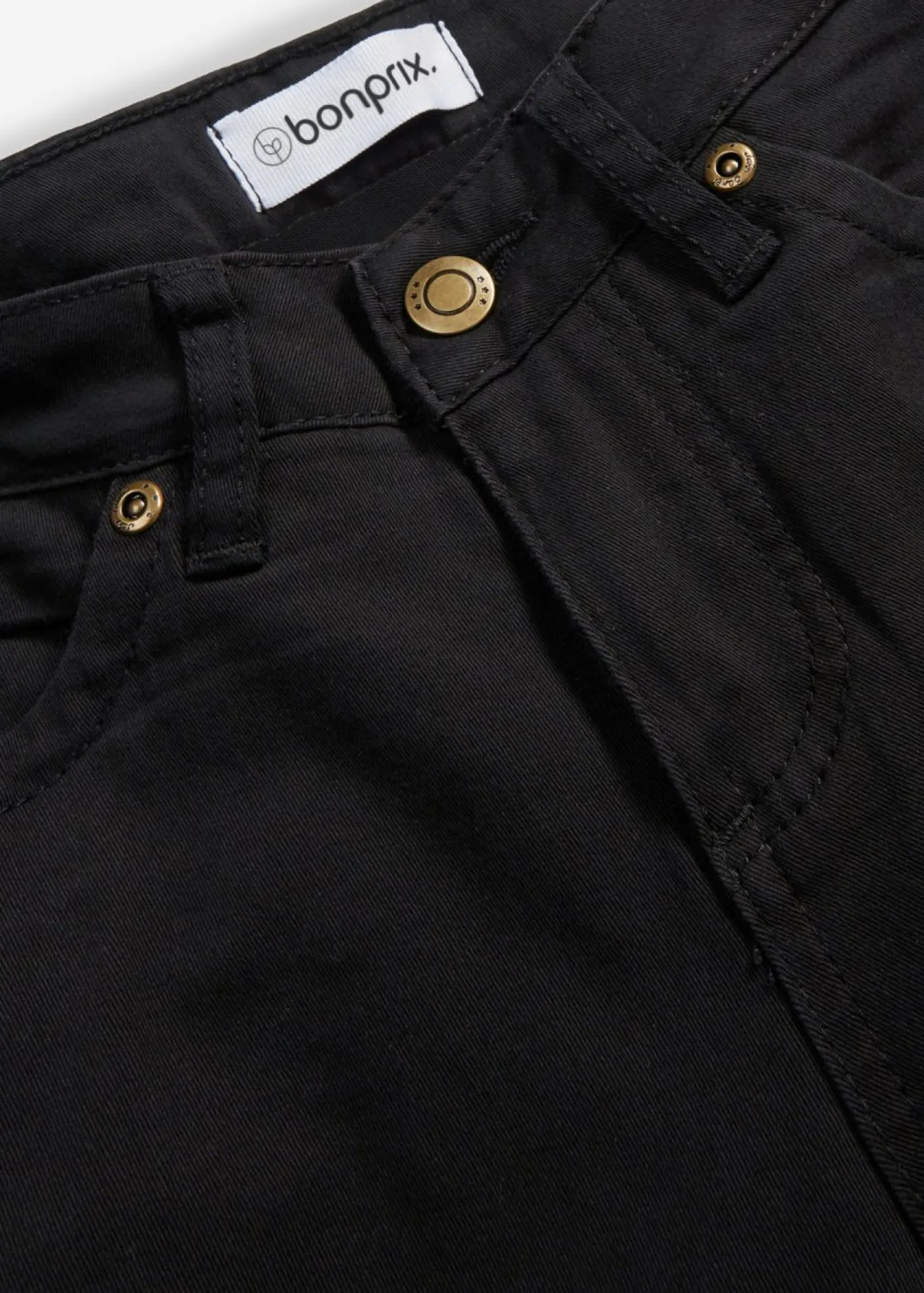 bonprix bonprix Vaqueros straight, mid waist, elásticos Sarga negra Discount