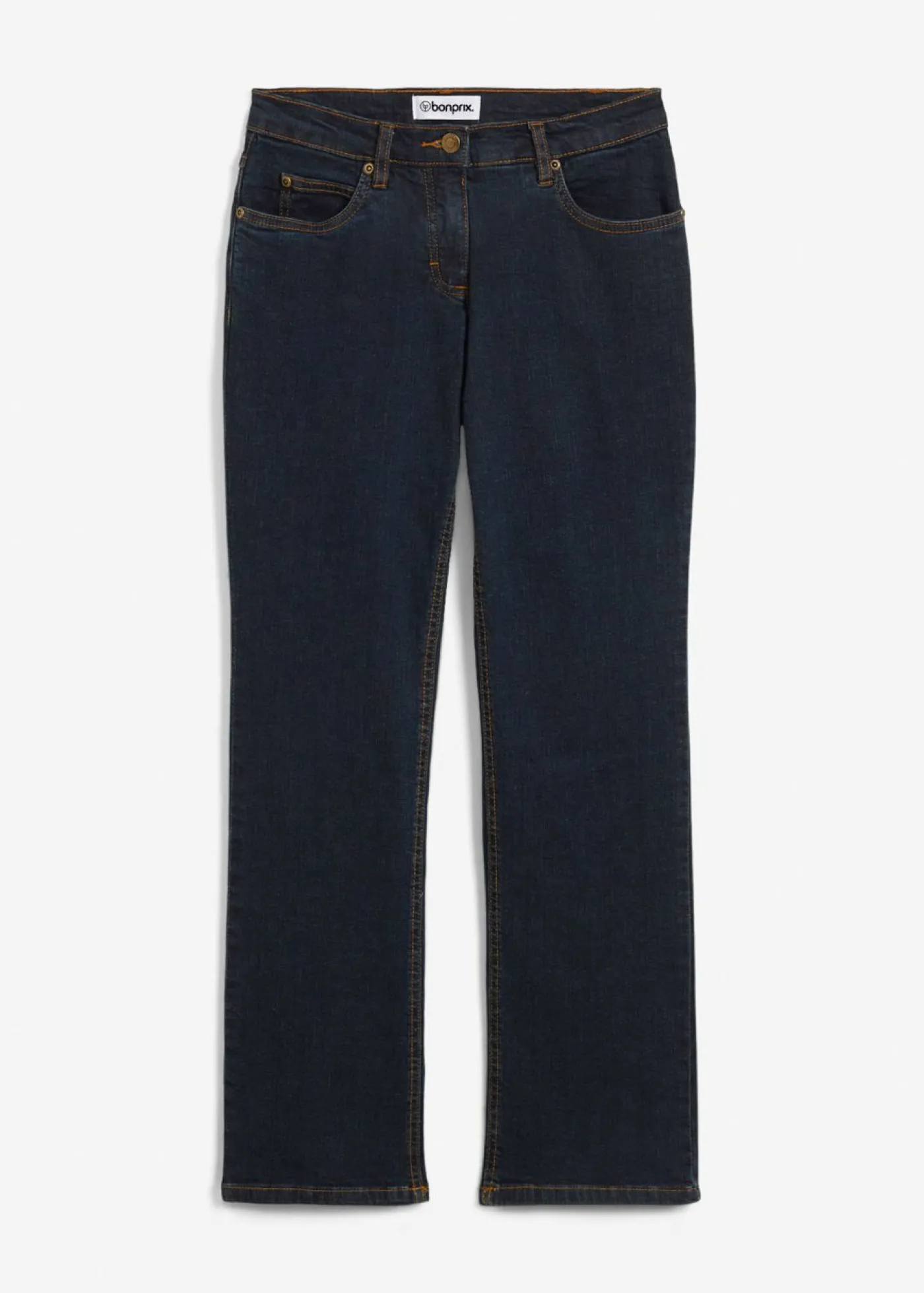 bonprix bonprix Vaqueros straight, mid waist, elásticos Azul marino Hot