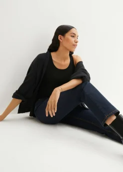 bonprix bonprix Vaqueros straight, mid waist, elásticos Azul marino Hot