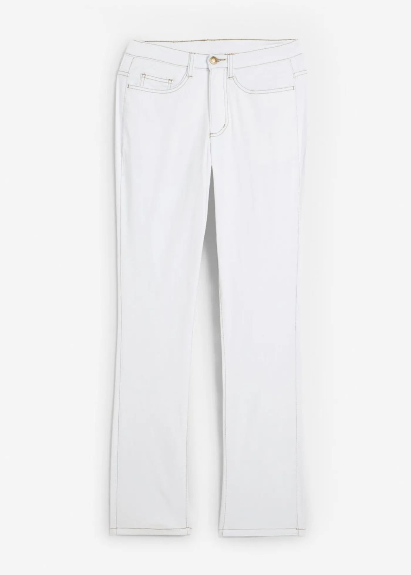 bonprix bonprix Vaqueros straight, mid waist, elásticos Sarga blanca Best