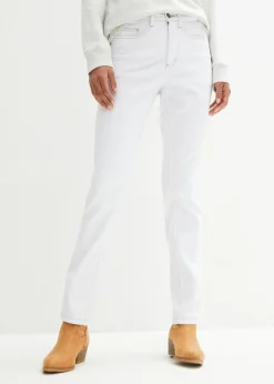 bonprix bonprix Vaqueros straight, mid waist, elásticos Sarga blanca Best