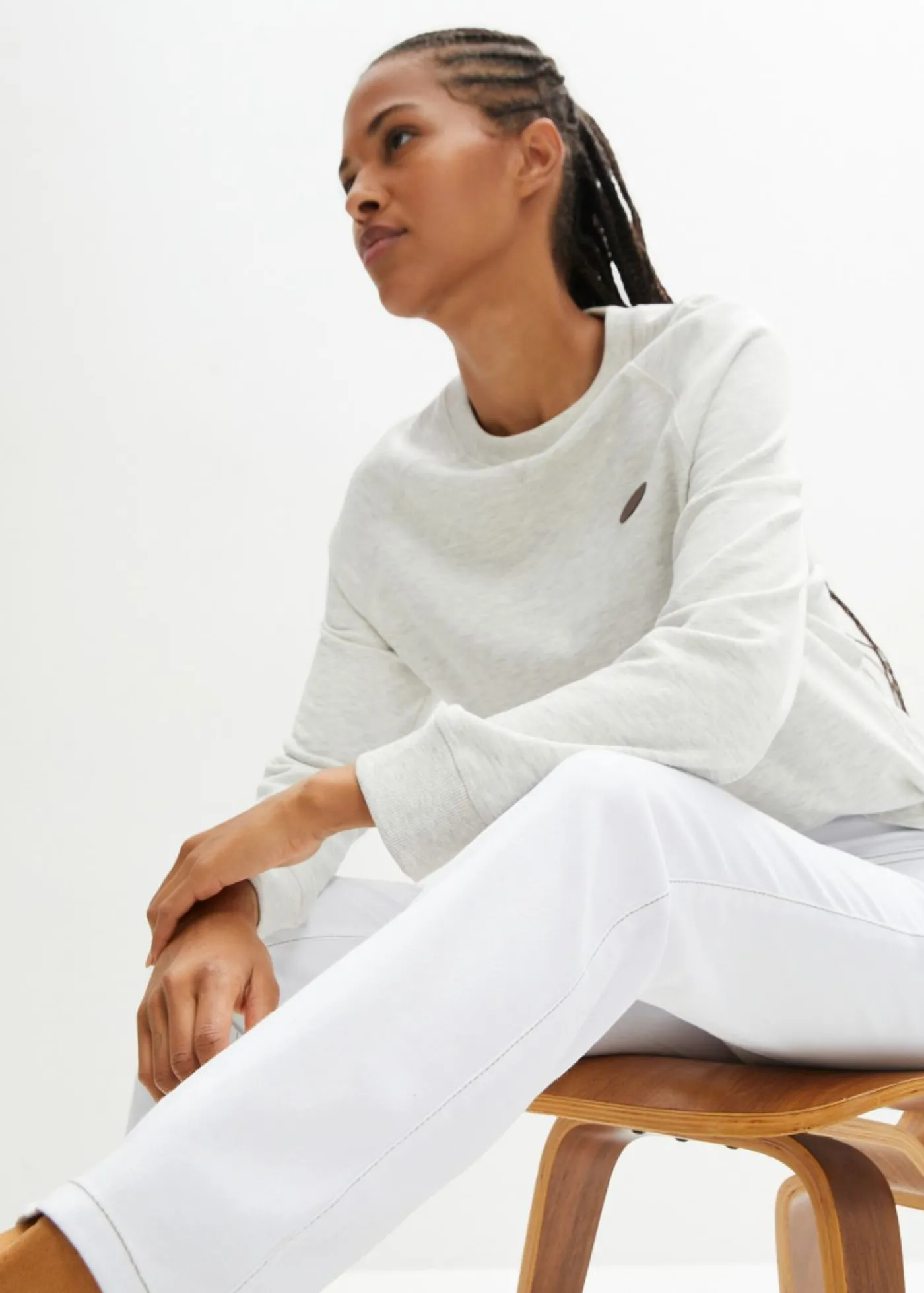 bonprix bonprix Vaqueros straight, mid waist, elásticos Sarga blanca Best