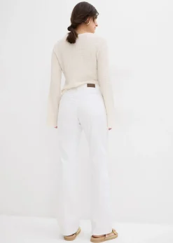 bonprix bonprix Vaqueros straight, mid waist, elásticos Blanco Online