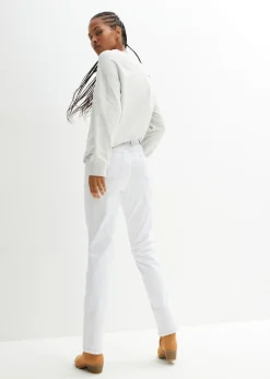 bonprix bonprix Vaqueros straight, mid waist, elásticos Sarga blanca New
