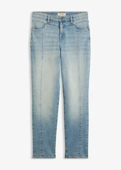 bonprix bonprix Vaqueros straight, mid waist Denim claro desgastado Outlet